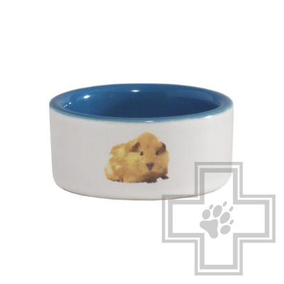 Beeztees Миска керамическая с изображением хомяка, голубая