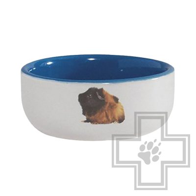 Beeztees Миска керамическая с изображением морской свинки, голубая