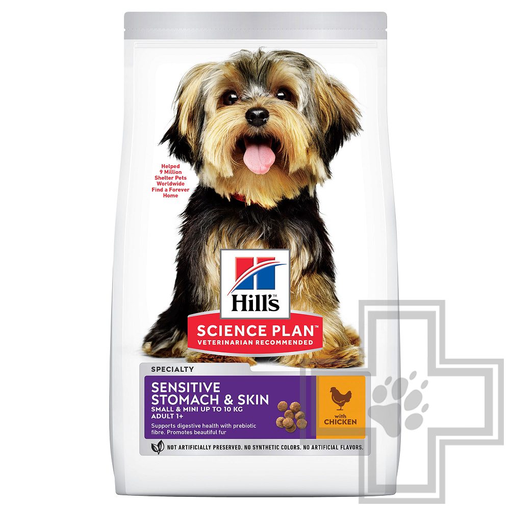 Hill's SP Sensitive Stomach & Skin Корм для взрослых собак миниатюрных и мелких пород, с курицей