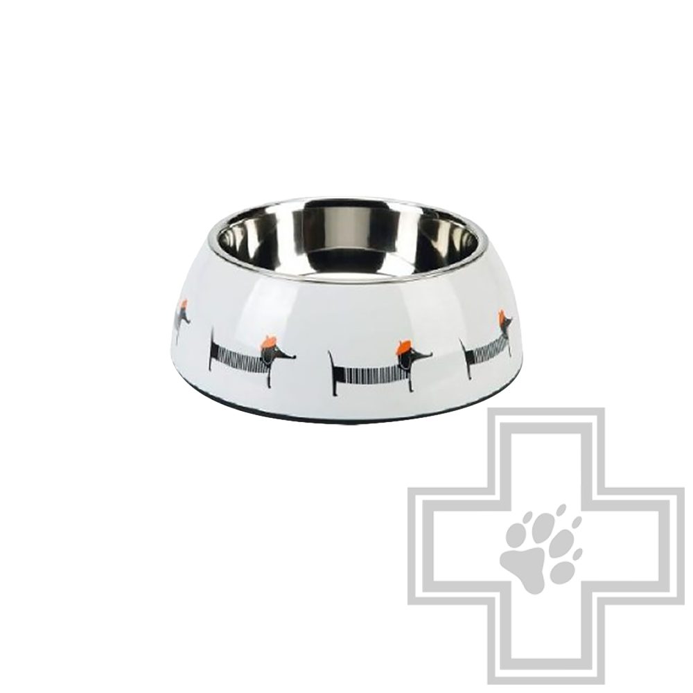 Beeztees Woby Миска для собак пластиковая 18 x 6 см, белая