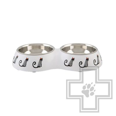 Beeztees Набор мисок для кошек "Muzy", белый