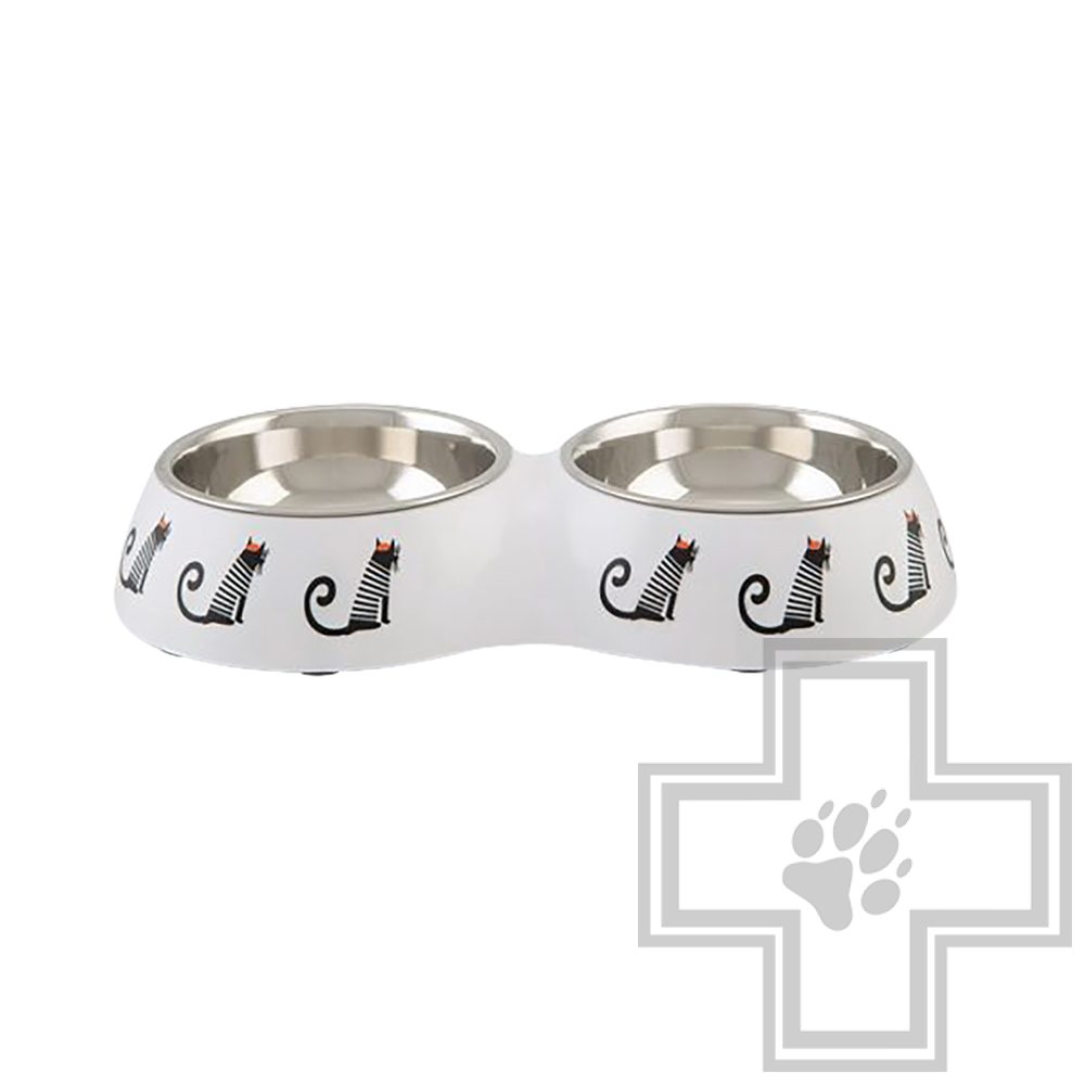 Beeztees Набор мисок для кошек "Muzy", белый