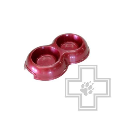 HOMEPET Миска, красный перламутр, 2 x 200 мл