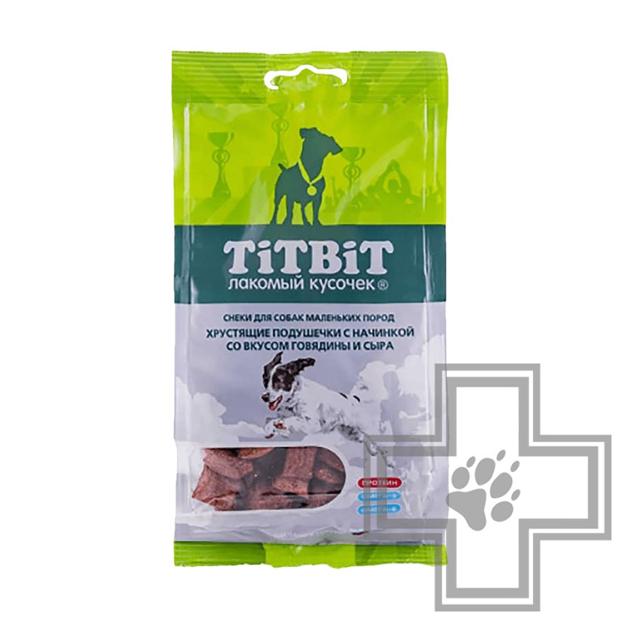 TiTBiT Хрустящие подушечки с начинкой со вкусом ягненка и сыра для собак крупных и средних пород