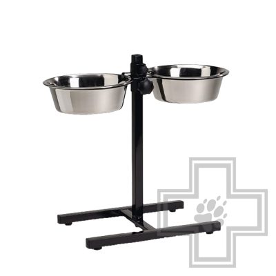 Beeztees Стойка с двумя мисками для собак, черная
