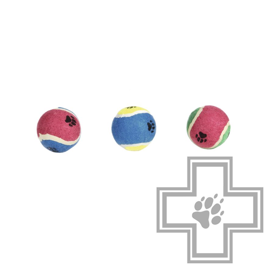 Beeztees Игрушка Мяч теннисный с отпечатками лап для собак (цена за 1 мяч)