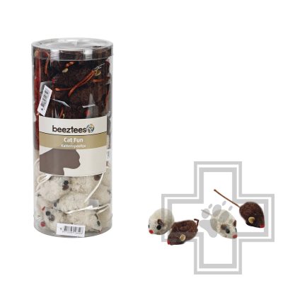 Beeztees Игрушка для кошек "Мышь плюшевая" (цена за 1 игрушку)