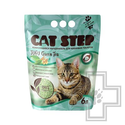 Cat Step Tofu Green Tea Наполнитель соевый комкующийся