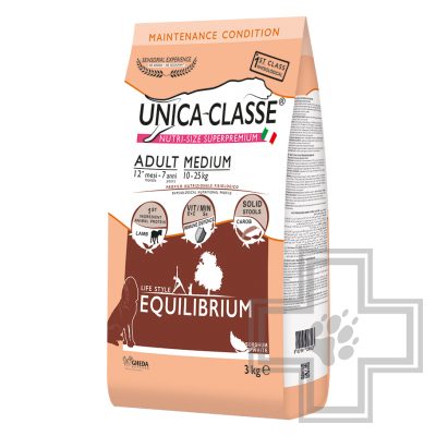 Unica Classe Adult Medium Equilibrium Корм для собак средних пород с ягненком