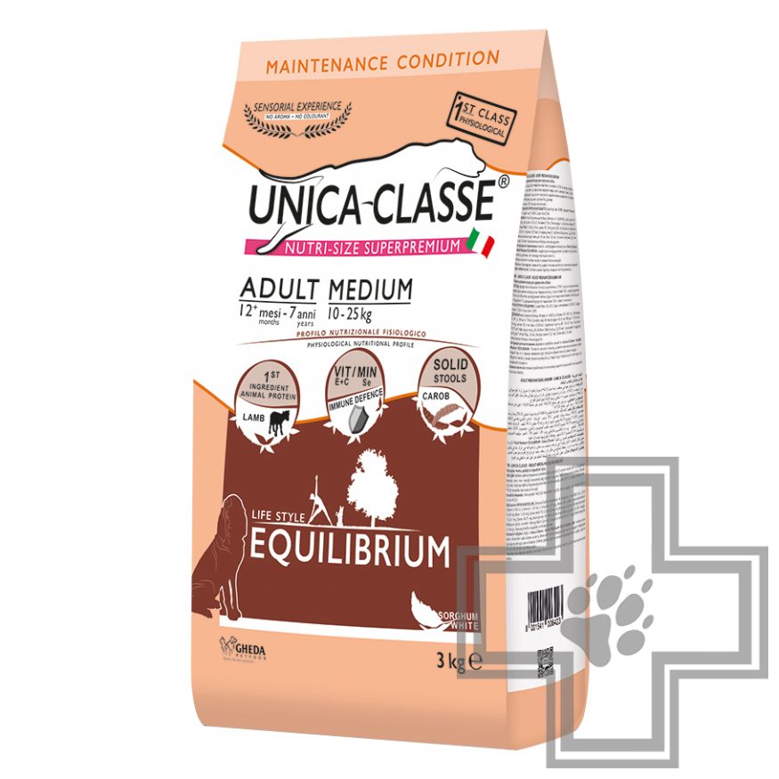 Unica Classe Adult Medium Equilibrium Корм для собак средних пород с ягненком