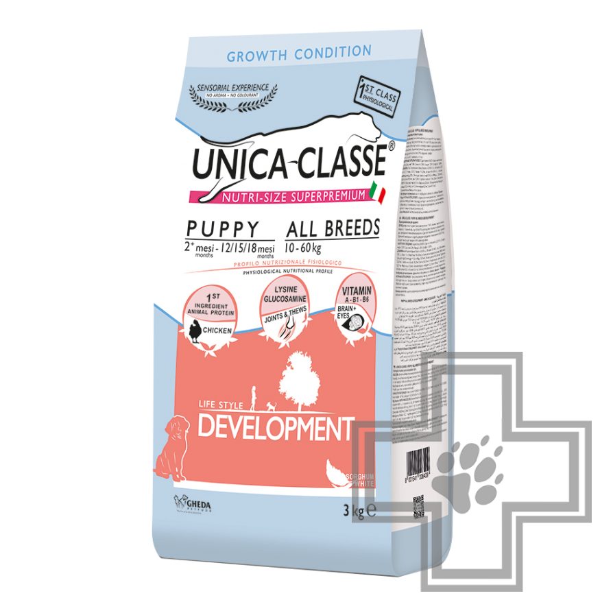 Unica Classe Puppy All Breeds Development Корм для щенков средних и крупных пород с курицей