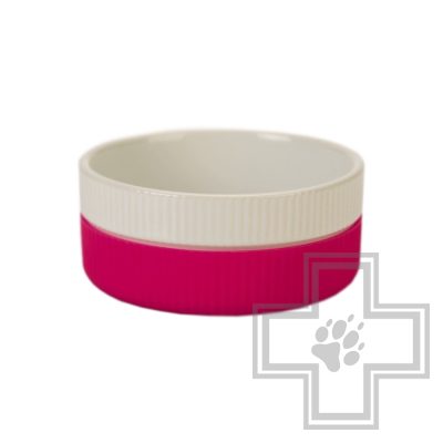 Beeztees Миска для кошек керамическая Bik, розовая