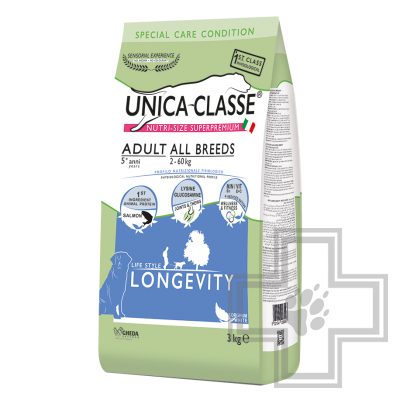 Unica Classe Adult All Breeds Longevity Корм для пожилых собак всех пород с лососем