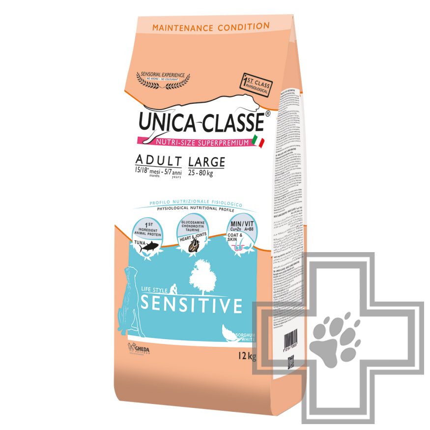 Unica Classe Корм для собак крупных пород для поддержания красоты шерсти и здоровья кожи, с тунцом