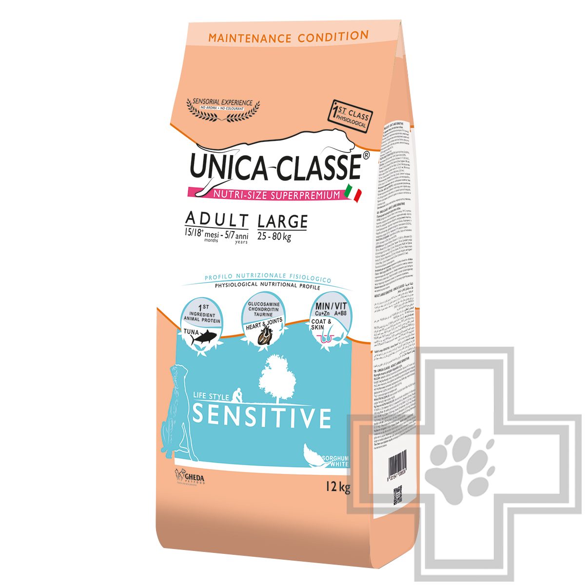 Unica Classe Корм для собак крупных пород для поддержания красоты шерсти и здоровья кожи, с тунцом