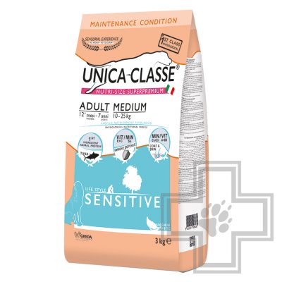 Unica Classe Adult Medium Sensitive Корм для взрослых собак средних пород с тунцом