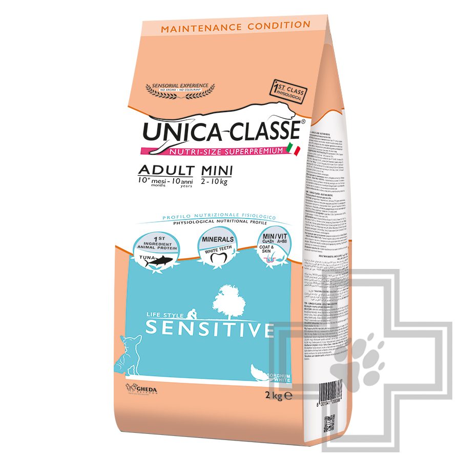 Unica Classe Adult Mini Sensitive Корм для взрослых собак мелких пород, с тунцом