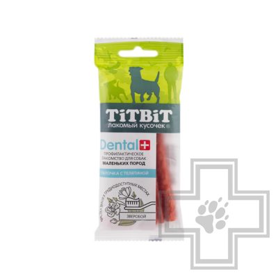 TiTBiT ДЕНТАЛ+ Палочка с телятиной для собак маленьких пород