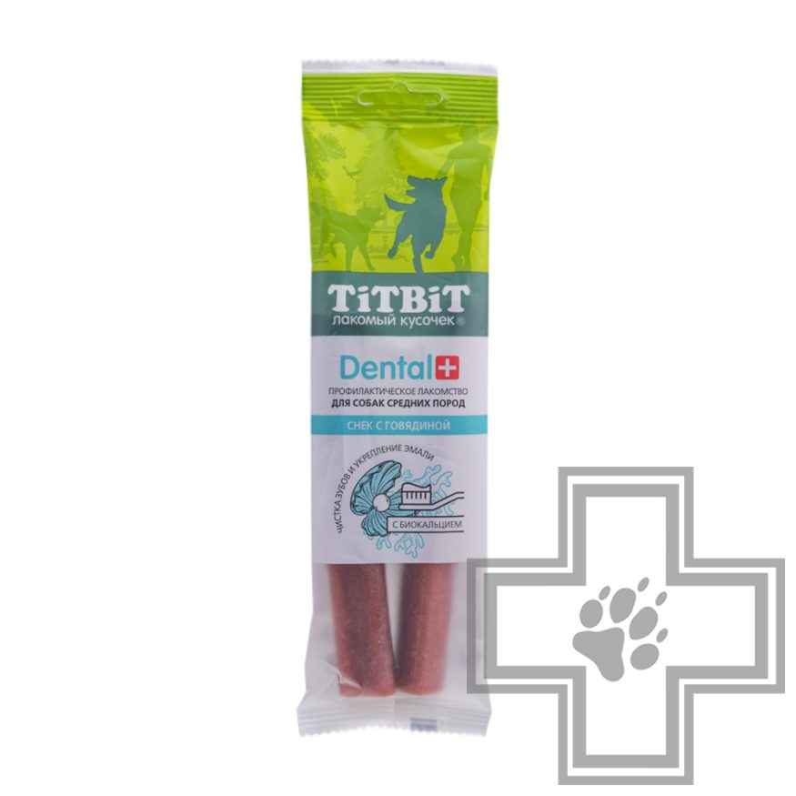 TiTBiT ДЕНТАЛ+ Снек с говядиной для собак средних пород