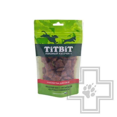 TiTBiT Золотая коллекция Подушечки для собак с обсыпкой из рубца говяжьего