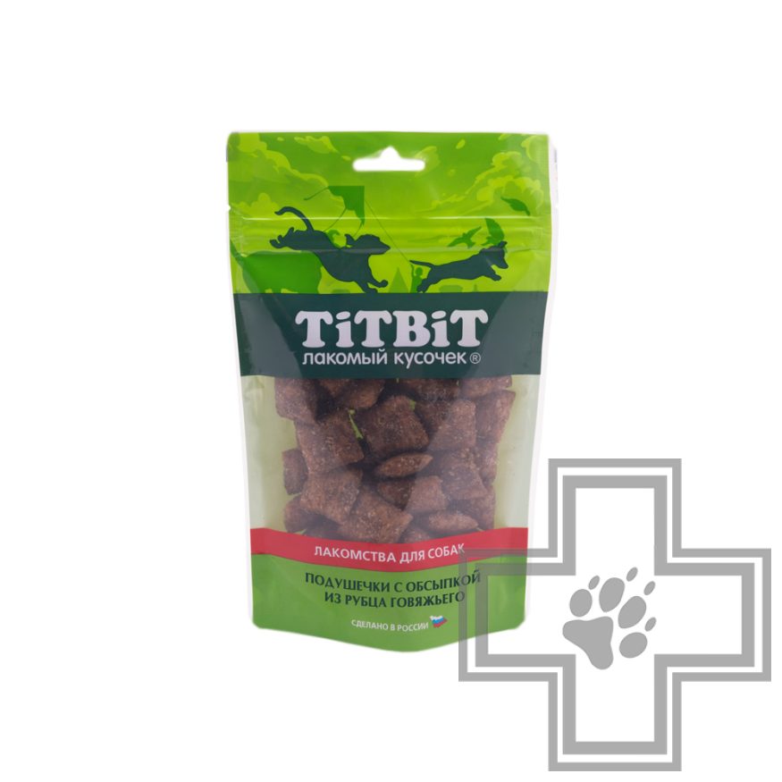 TiTBiT Золотая коллекция Подушечки для собак с обсыпкой из рубца говяжьего