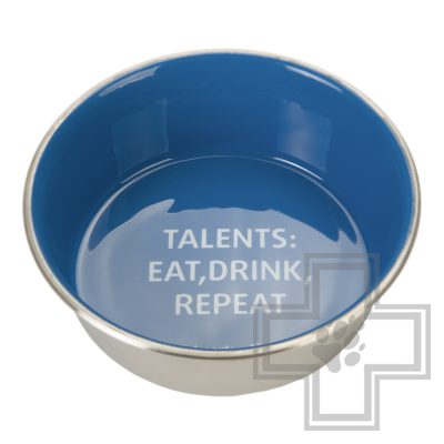 Миска для собак Talents, нержавеющая сталь, синяя