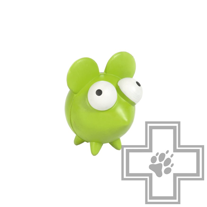 Beeztees Игрушка для собак "Микси маус" резиновая, зеленая
