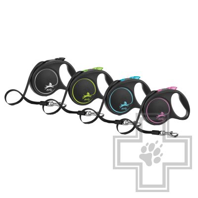 Flexi Black Design Поводок-рулетка ременная