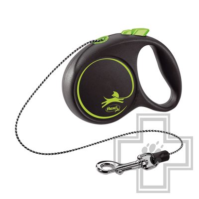 Flexi Black Design Поводок-рулетка тросовая, 3 м