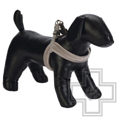 Beeztees Шлейка велюровая для собак, серая, размер XS