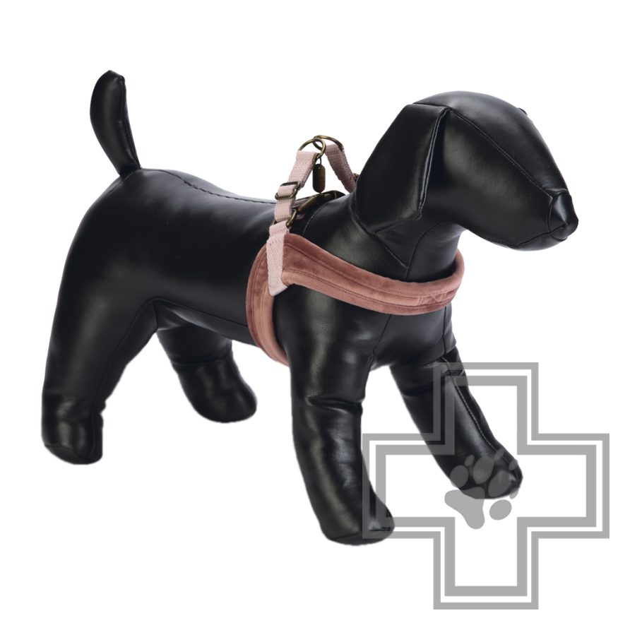 Beeztees Шлейка велюровая для собак, розовая, размер XS
