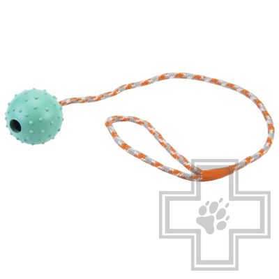 Beeztees Мяч резиновый с колокольчиком и шнуром
