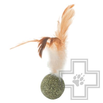 Beeztees Игрушка с ароматом кошачьей мяты Мяч с перьями