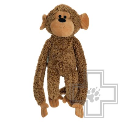 Beeztees Игрушка для собак плюшевая обезьянка VIK коричневая