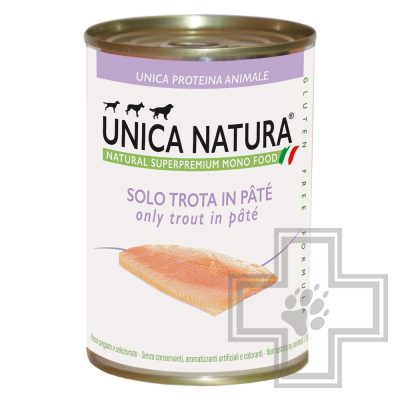 Unica Natura консервы для собак паштет из форели