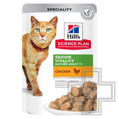 Hills SP Senior Vitality влажный корм для пожилых кошек старше 7 лет с курицей