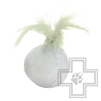 Beeztees Мяч плюшевый с пером для котят RIZO цвет мята
