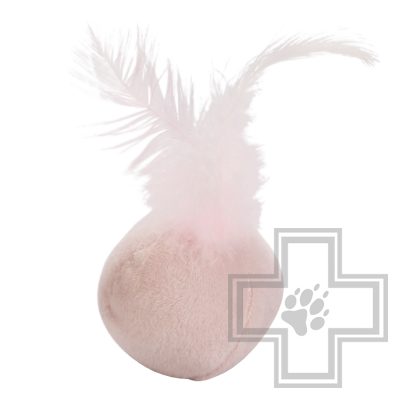 Beeztees Мяч плюшевый с пером для котят RIZO розовый