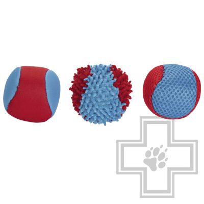 Beeztees Игрушка для собак брызгомяч красно - синий (цена за 3 шт.)