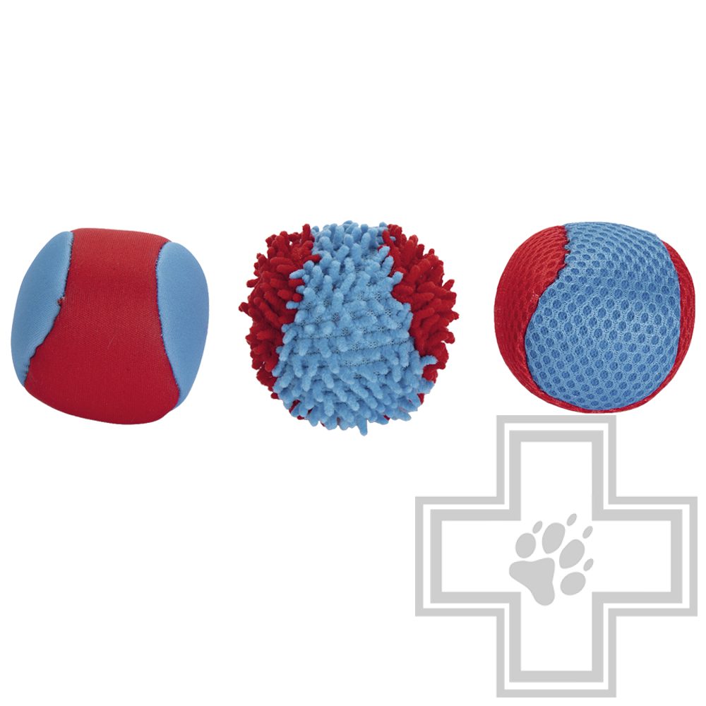 Beeztees Игрушка для собак брызгомяч красно - синий (цена за 3 шт.)