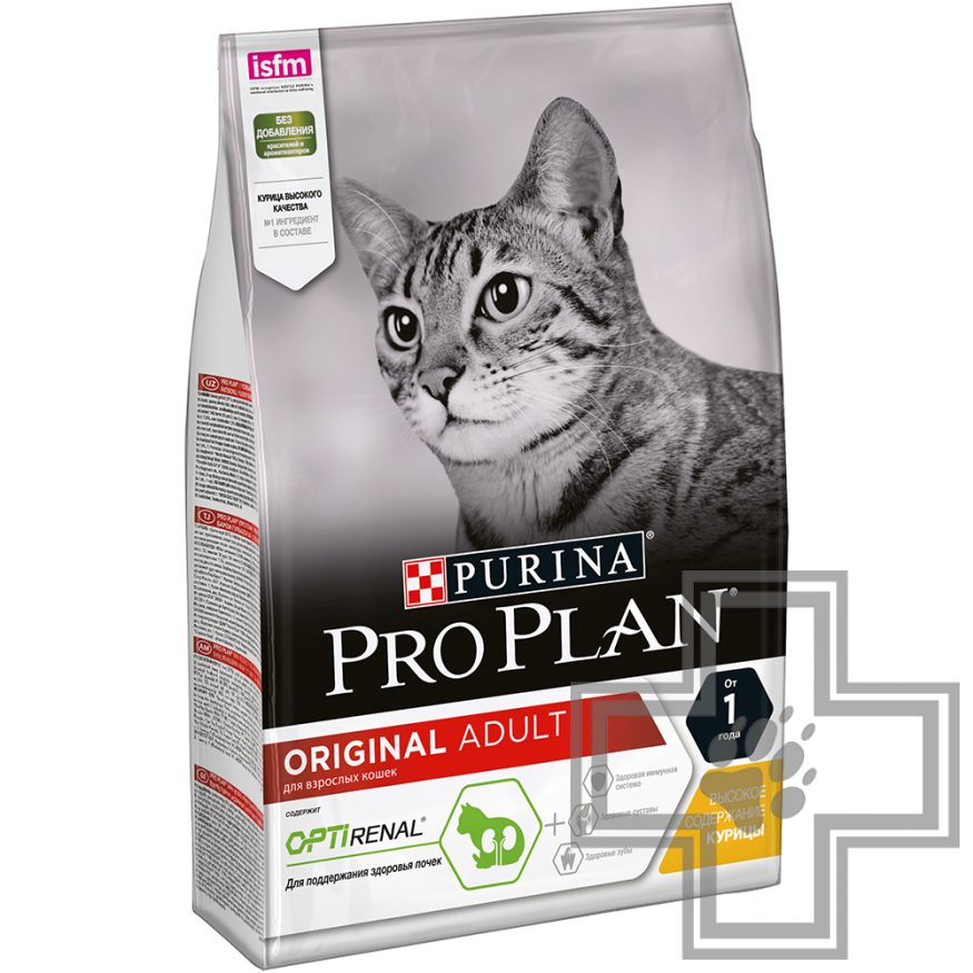 Pro Plan Original Adult Optirenal Корм для взрослых кошек, с курицей