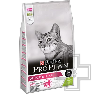 Pro Plan Delicate Optidigest Корм для взрослых кошек с чувствительным пищеварением, с ягненком