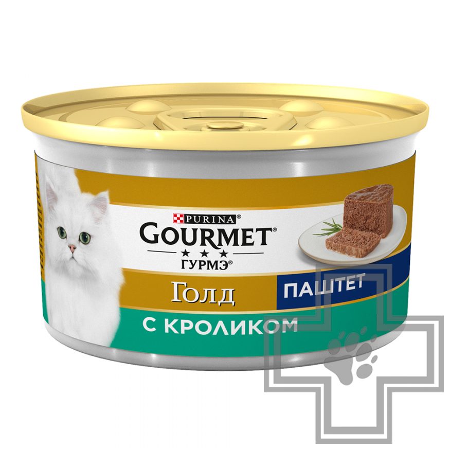 Pro Plan Gourmet Гурмэ Голд Консервы для взрослых кошек, паштет с кроликом