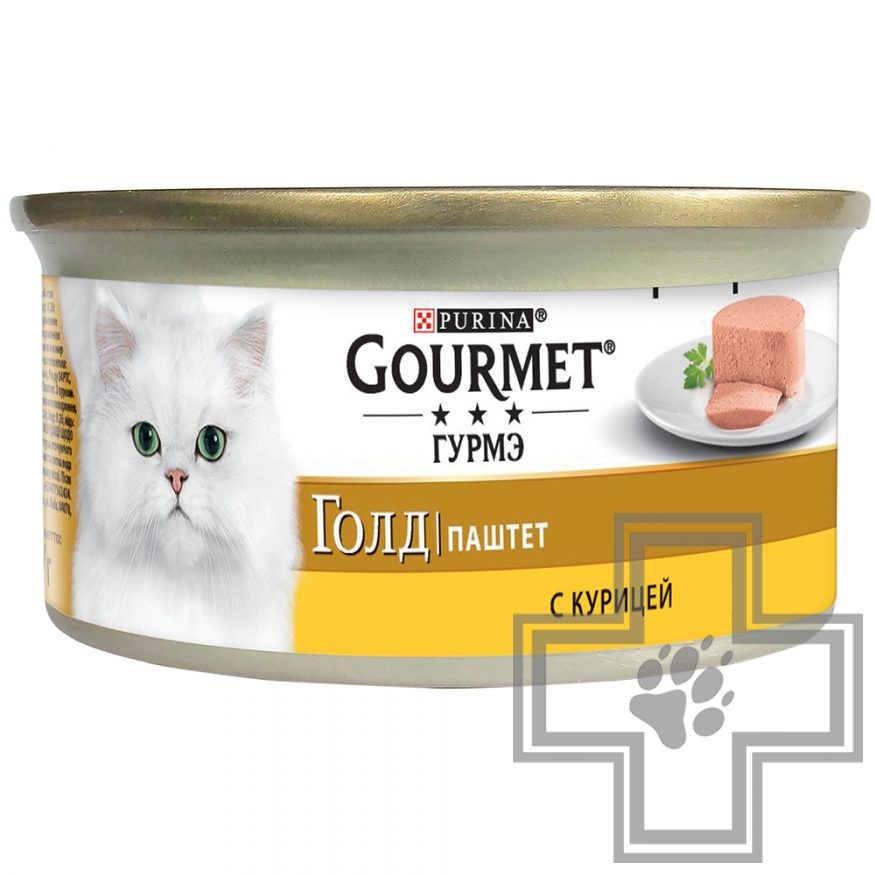 Pro Plan Gourmet Гурмэ Голд Консервы для взрослых кошек, паштет с курицей