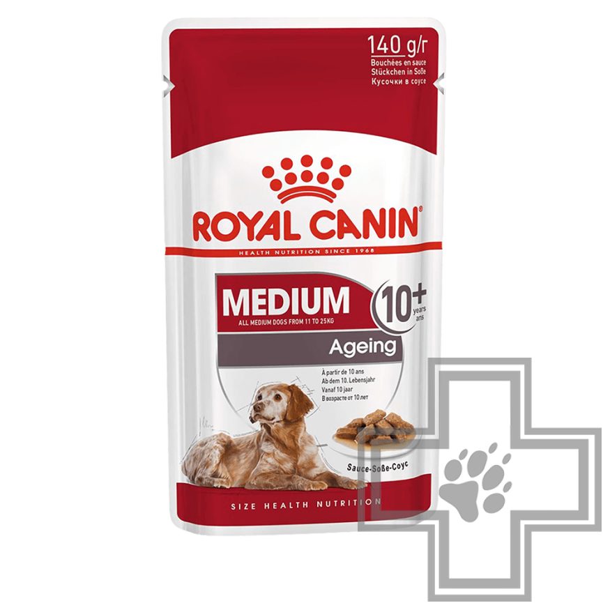 Royal Canin пресервы для взрослых собак старше 10 лет средних пород в соусе