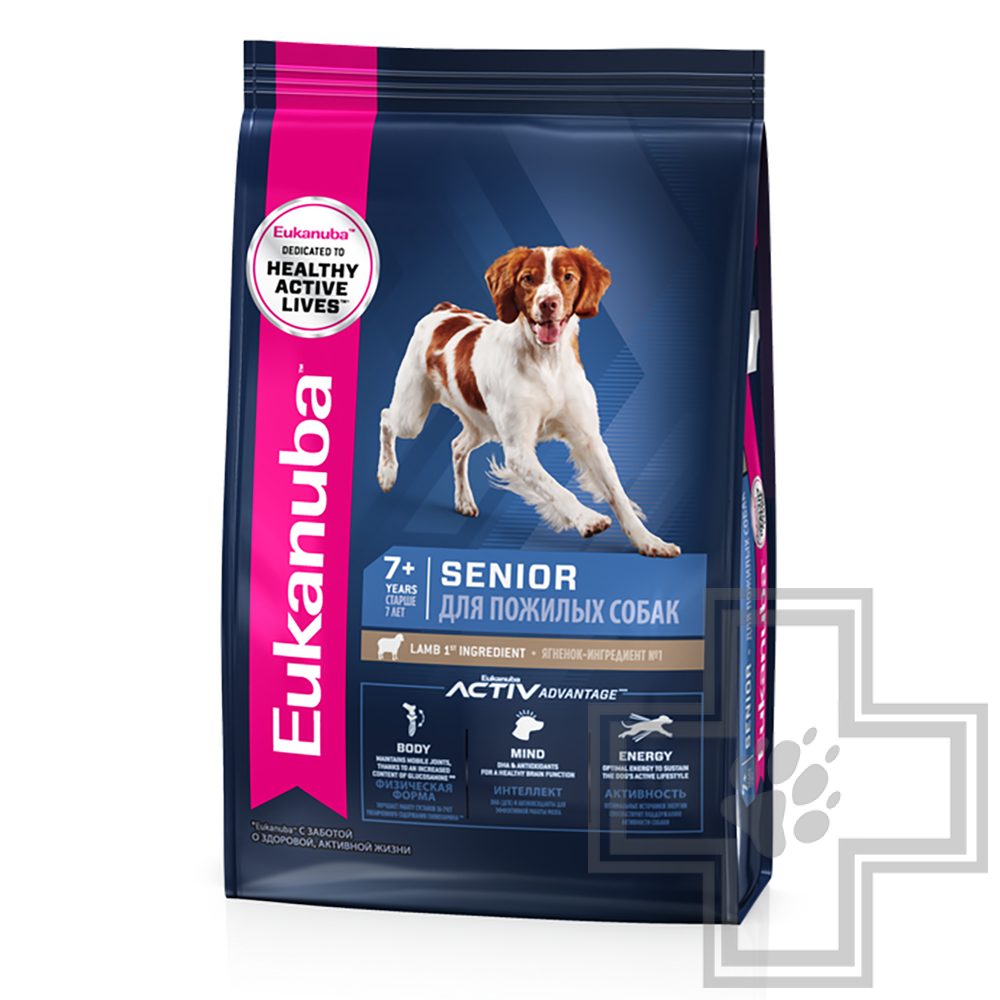 Eukanuba Senior 7+ Корм для пожилых собак в возрасте от 7 лет, с ягненком