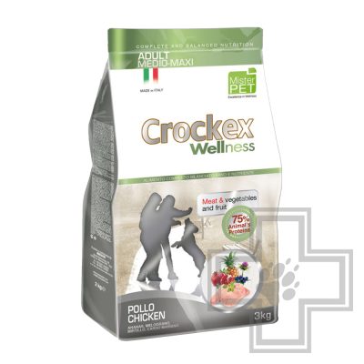 Crockex Wellness Medio Maxi Adult Корм для взрослых собак средних и крупных пород, с курицей и рисом