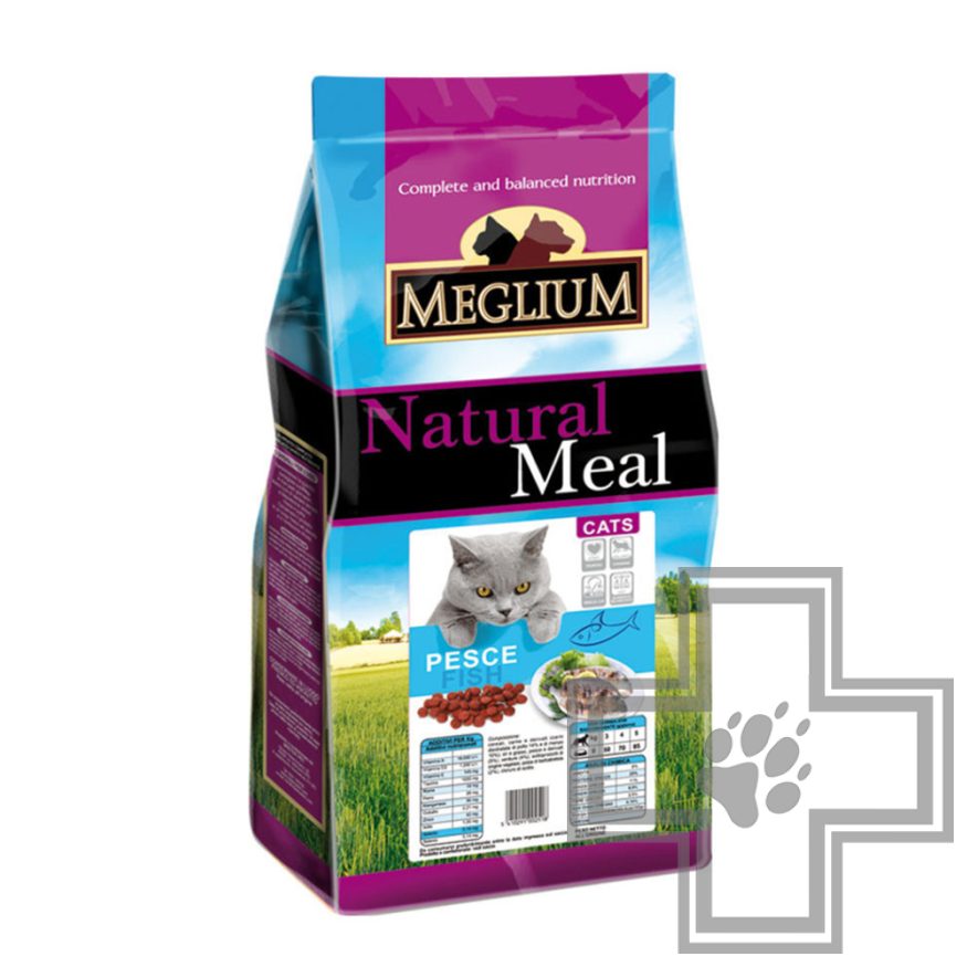 Meglium Natural Meal Корм для взрослых кошек с чувствительным пищеварением, с рыбой