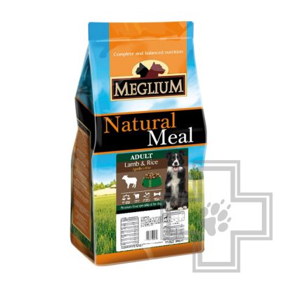 Meglium Natural Meal Корм для взрослых собак всех пород с чувствительным пищеварением, с ягненком