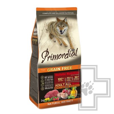 Primordial Grain Free Adult All Breed Корм для взрослых собак всех пород, с буйволом и макрелью